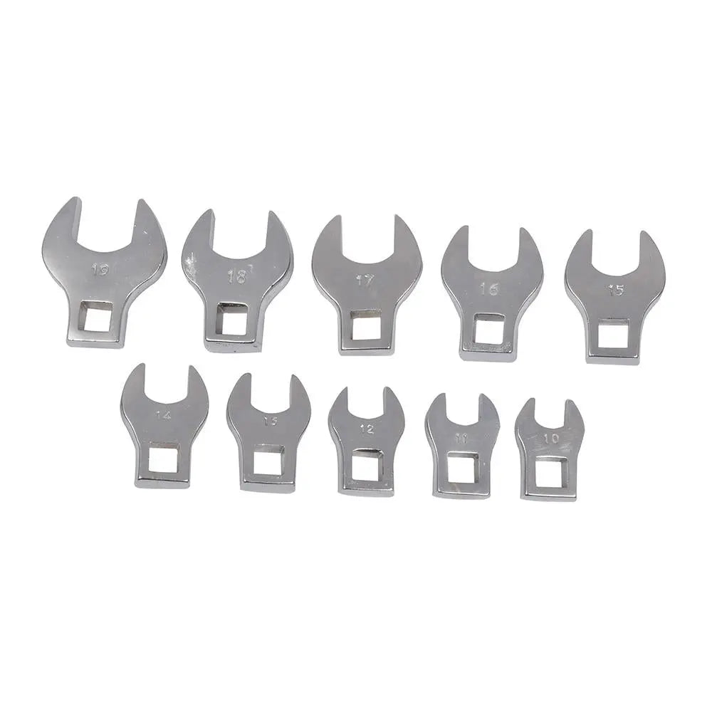 Silverline Crows Foot Spanner Set 10pce 10 - 19mm 111508  White Rose Tools