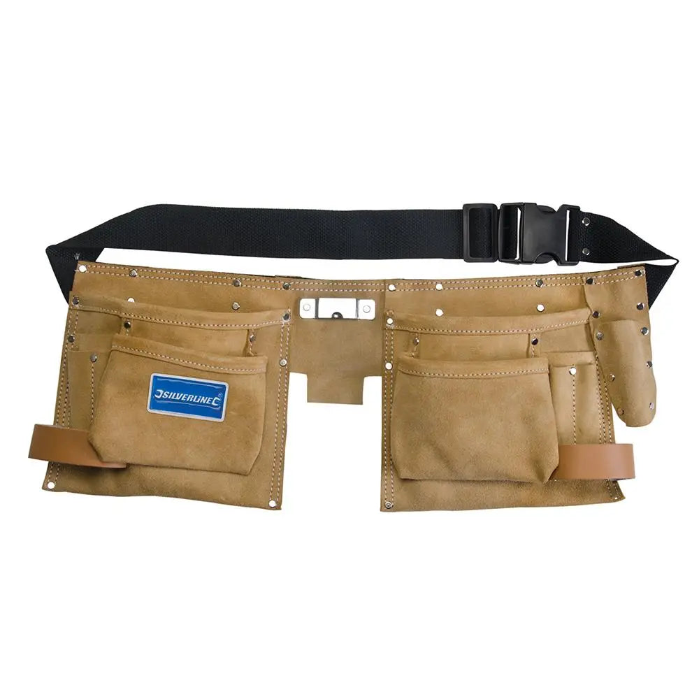 Silverline Double Pouch Tool Belt 8 Pocket 300 x 200mm CB05  White Rose Tools