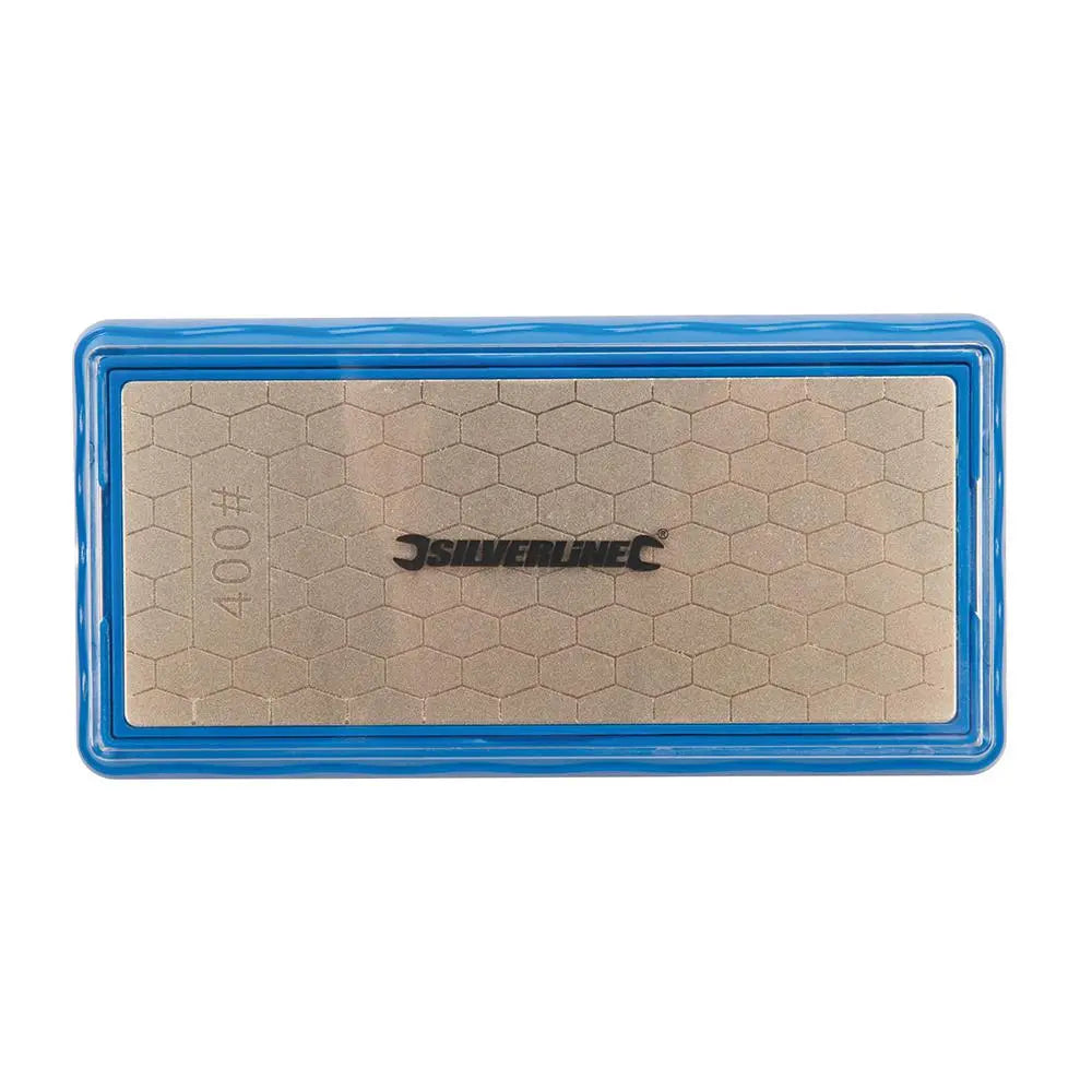 Silverline Double-Sided Diamond Bench Stone 400 / 1000 Grit 285829  White Rose Tools