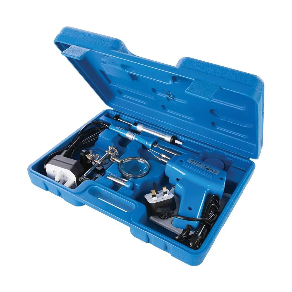 Silverline Electric Soldering Kit 9pce 100W / 30W 845318  White Rose Tools