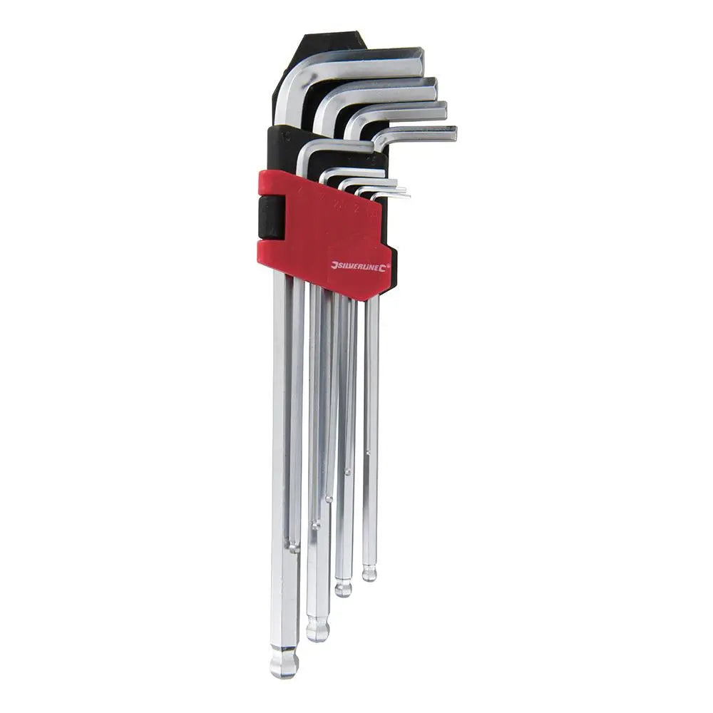 Silverline Expert Hex Key Ball End Set 9pce 1.5 - 10mm 675323  White Rose Tools