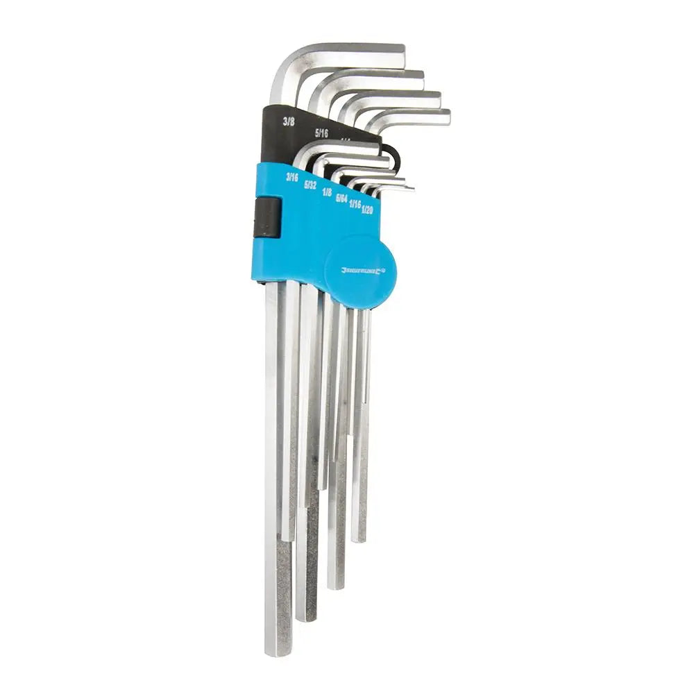 Silverline Expert Hex Key Imperial Set 10pce 1/16" - 3/8" 589679  White Rose Tools