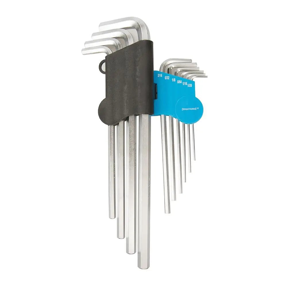Silverline Expert Hex Key Imperial Set 10pce 1/16" - 3/8" 589679  White Rose Tools