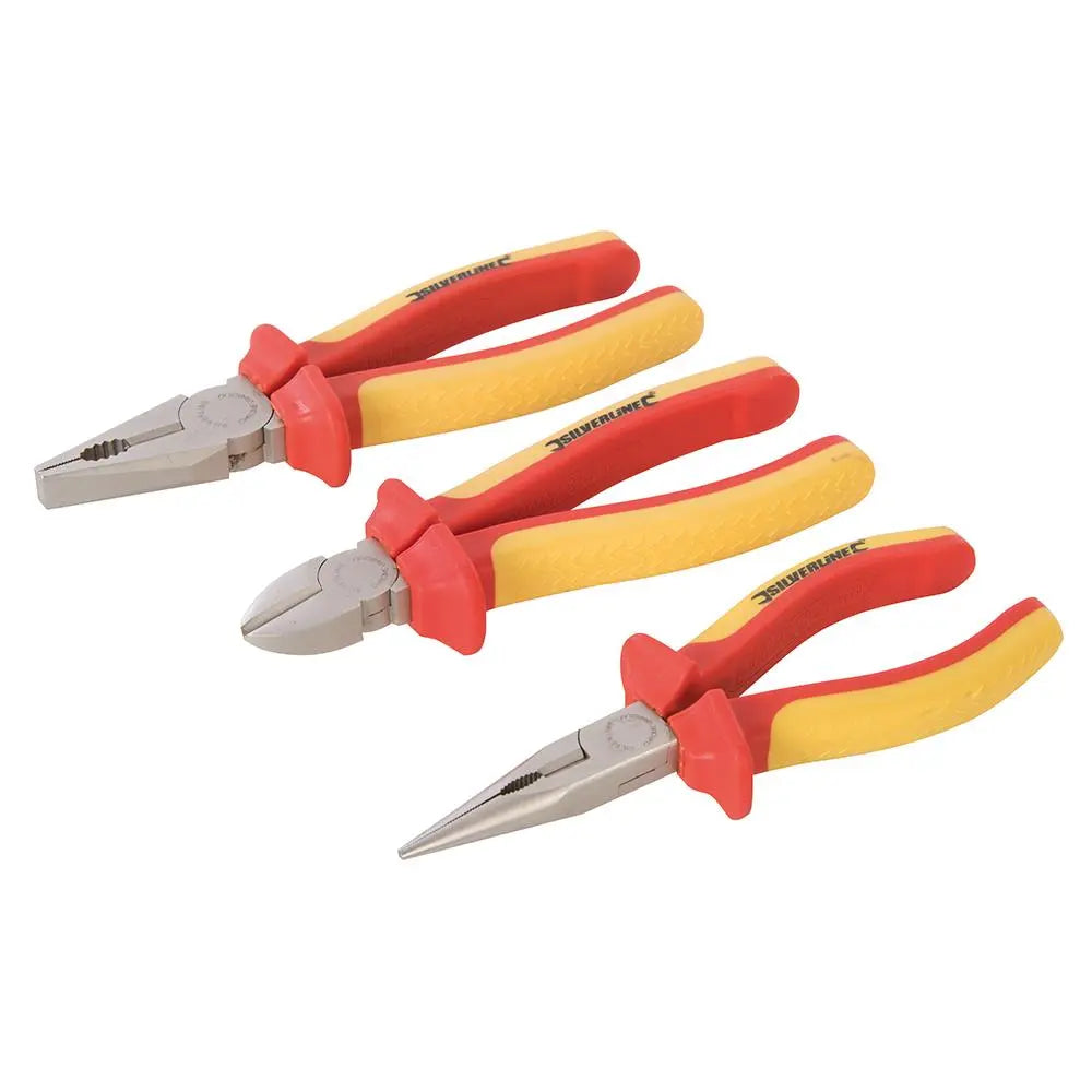 Silverline Expert VDE Pliers Set 3pce 282501  White Rose Tools