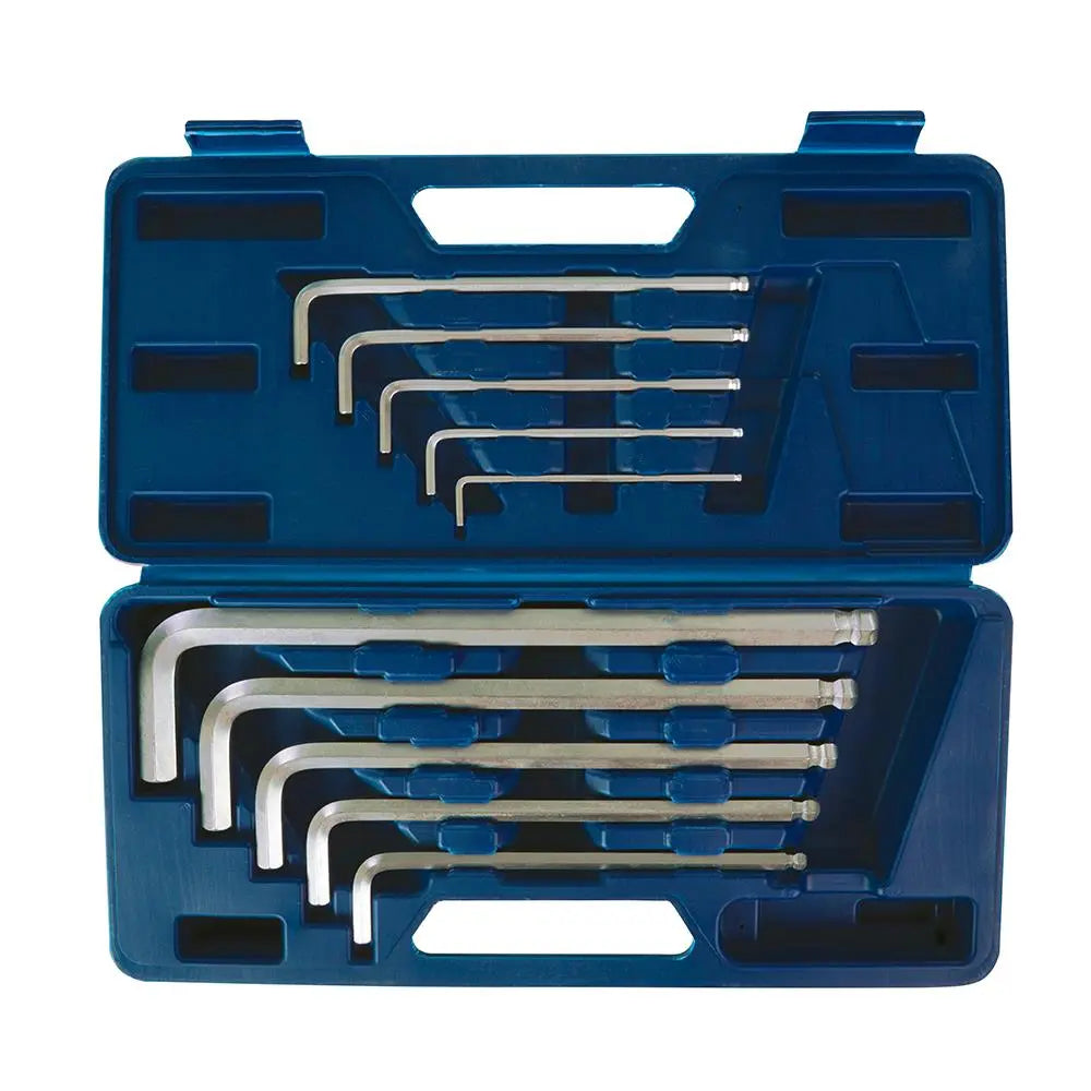 Silverline Extra Long Hex Key Set Ball End 10 Piece 3-17mm 