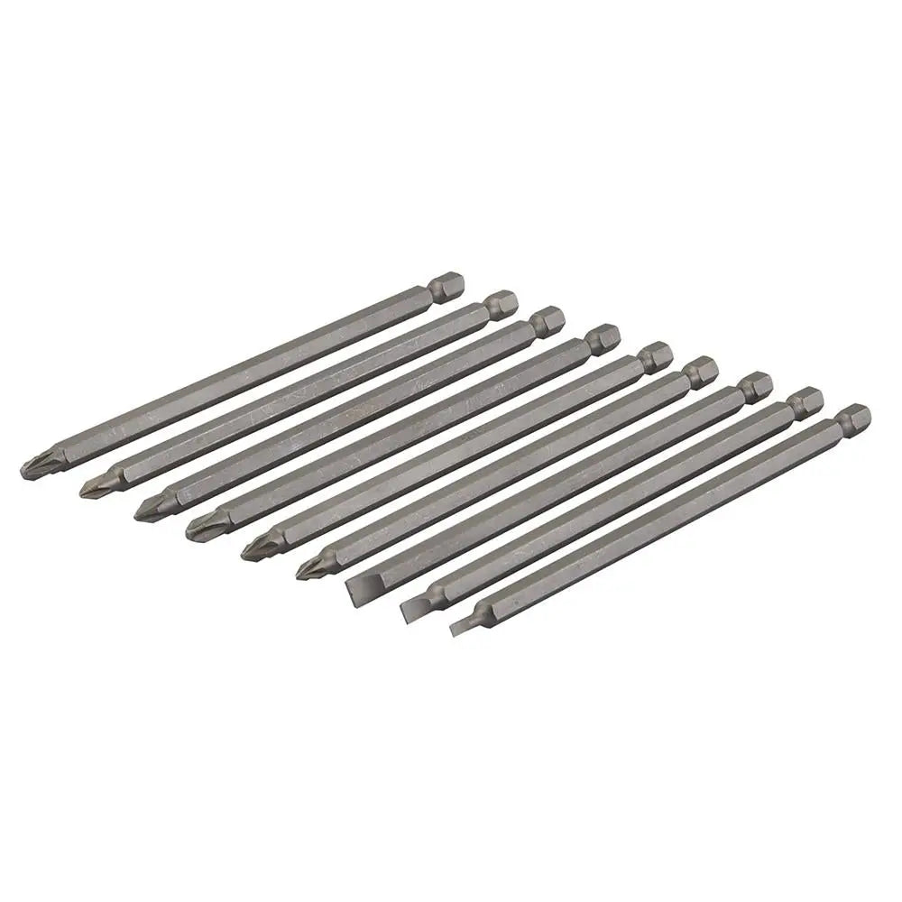 Silverline Extra-Long Power Bit Set 9pce 150mm  White Rose Tools