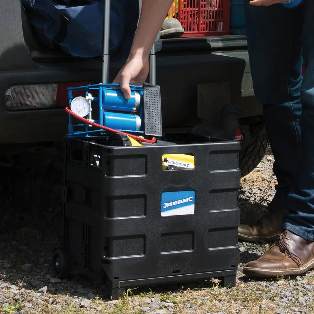 Silverline Folding Box Trolley 25kg 633400  White Rose Tools