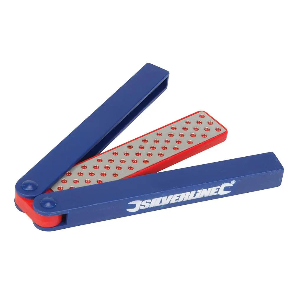 Silverline Folding Diamond Sharpeners 600/1200 Grit 103516  White Rose Tools