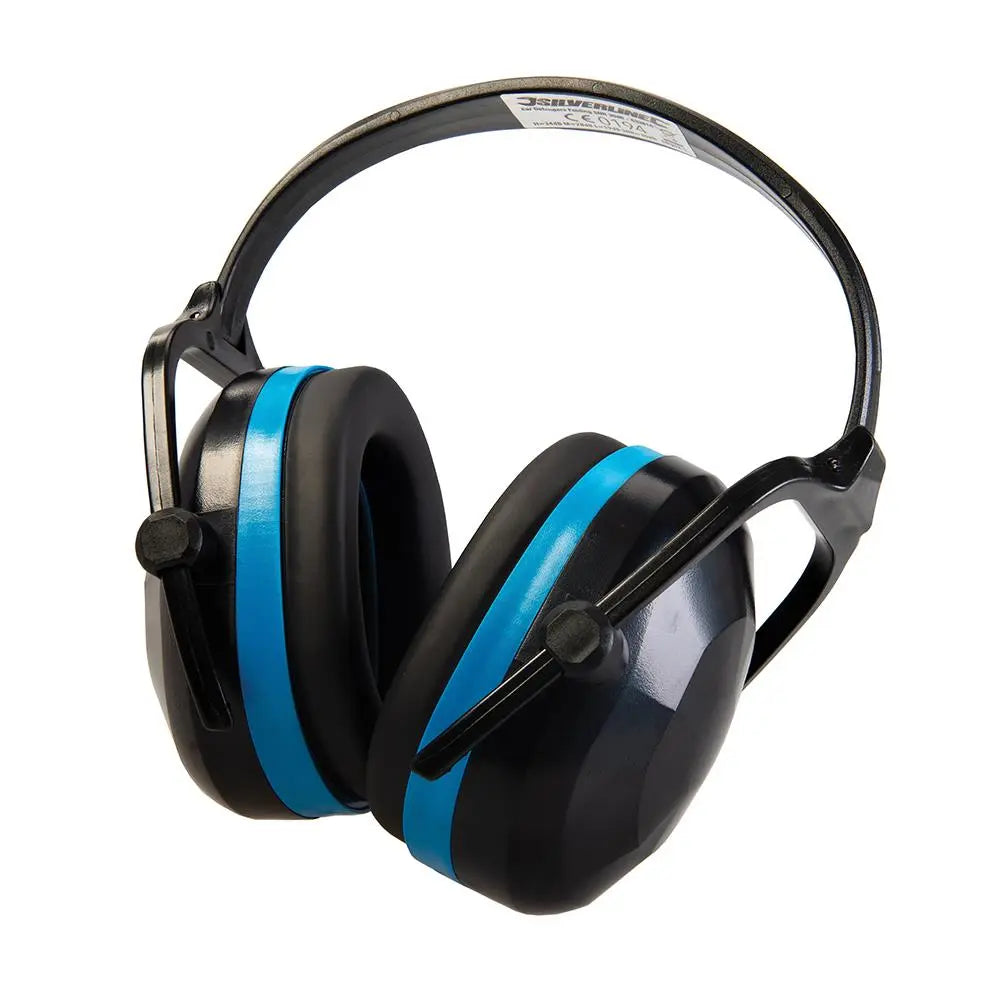 Silverline Folding Ear Defenders SNR 30dB Muffs Compact Safety Protectors Work 