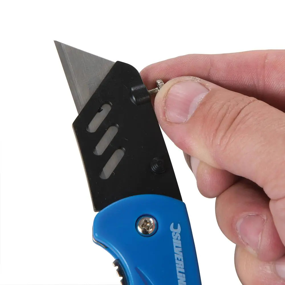 Silverline Folding Utility Knife 160mm 373728  White Rose Tools