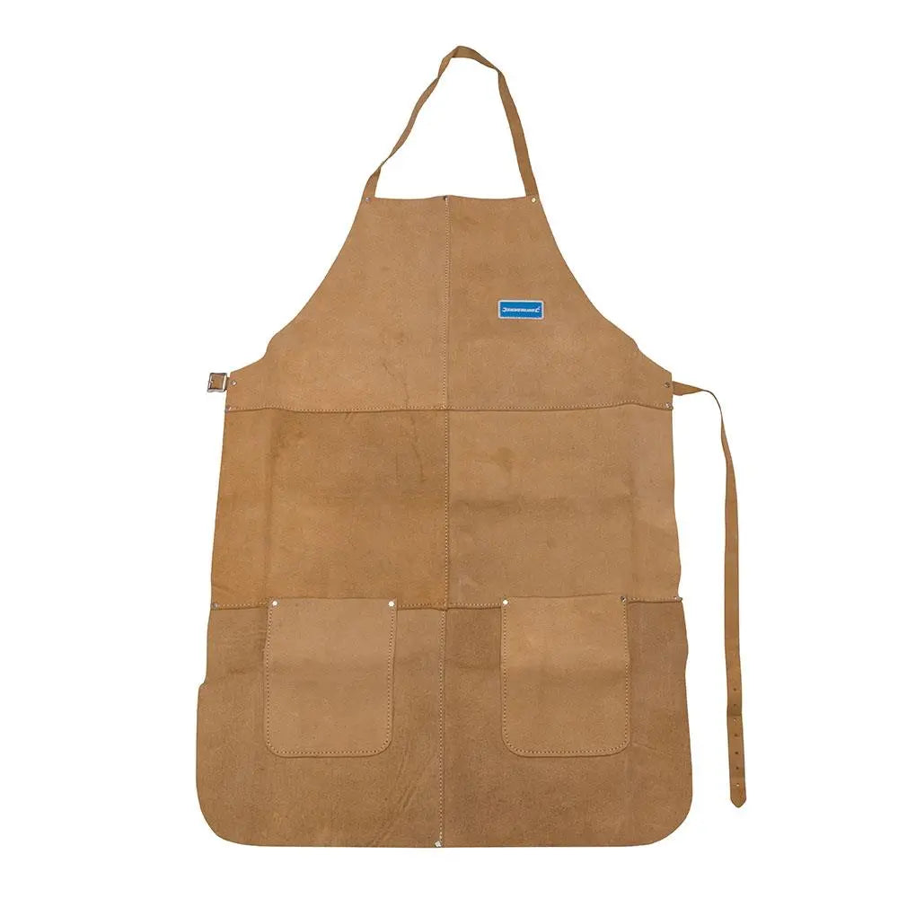 Silverline Full Length Welders Apron Chrome Leather Safety Heavy Reinforced 