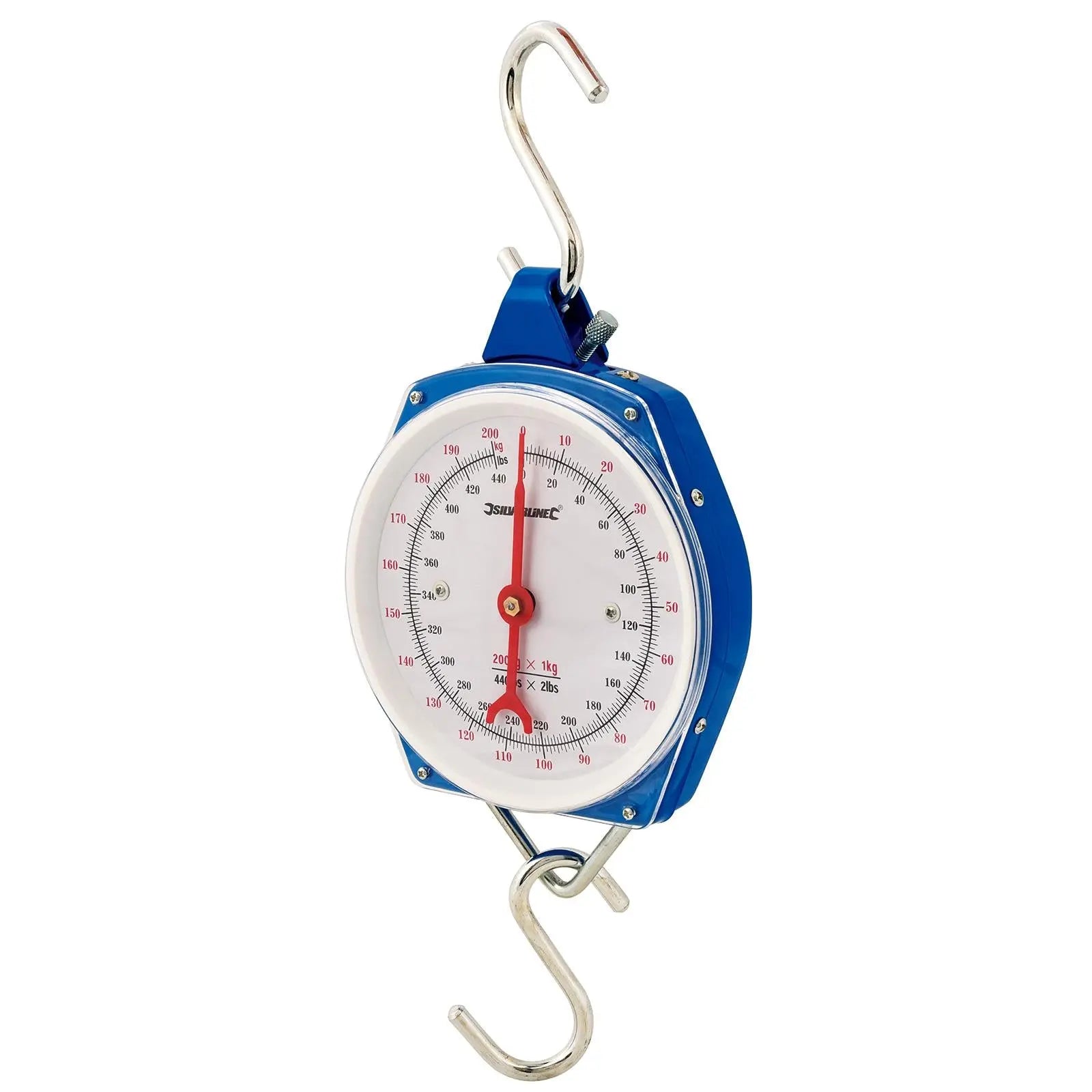Silverline Hanging Scales Heavy Duty 200kg Metric and Imperial Rigid Hook Fishing 