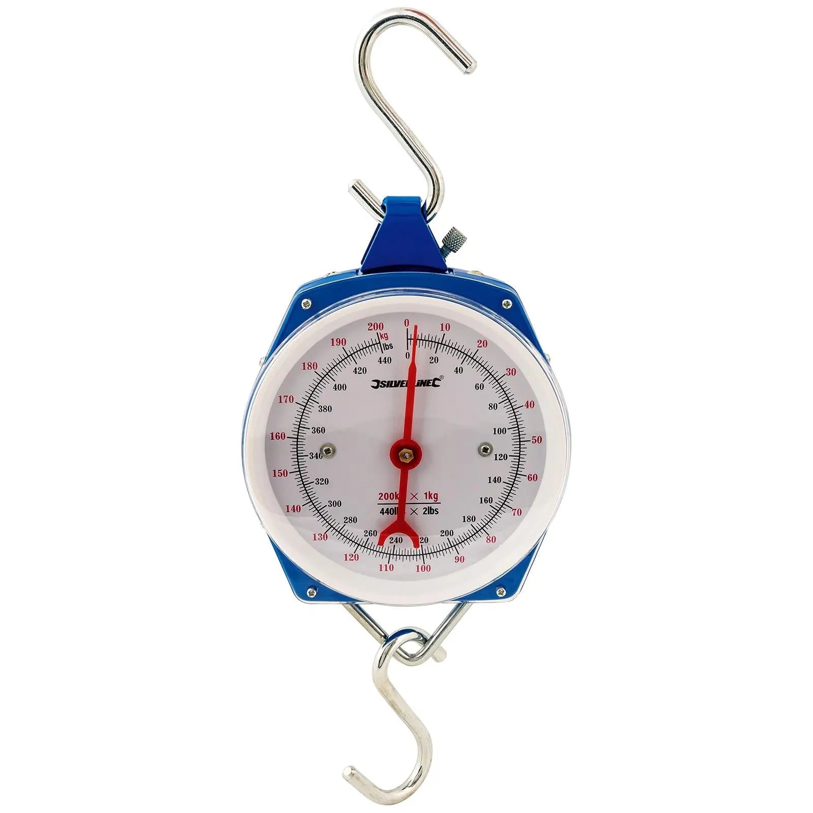Silverline Hanging Scales Heavy Duty 200kg Metric and Imperial Rigid Hook Fishing 