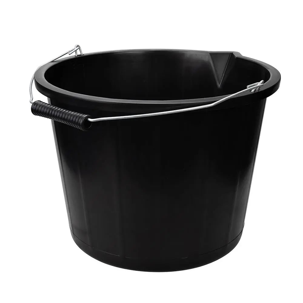 Silverline Heavy Duty Builders Bucket Black 15Ltr 999406  White Rose Tools
