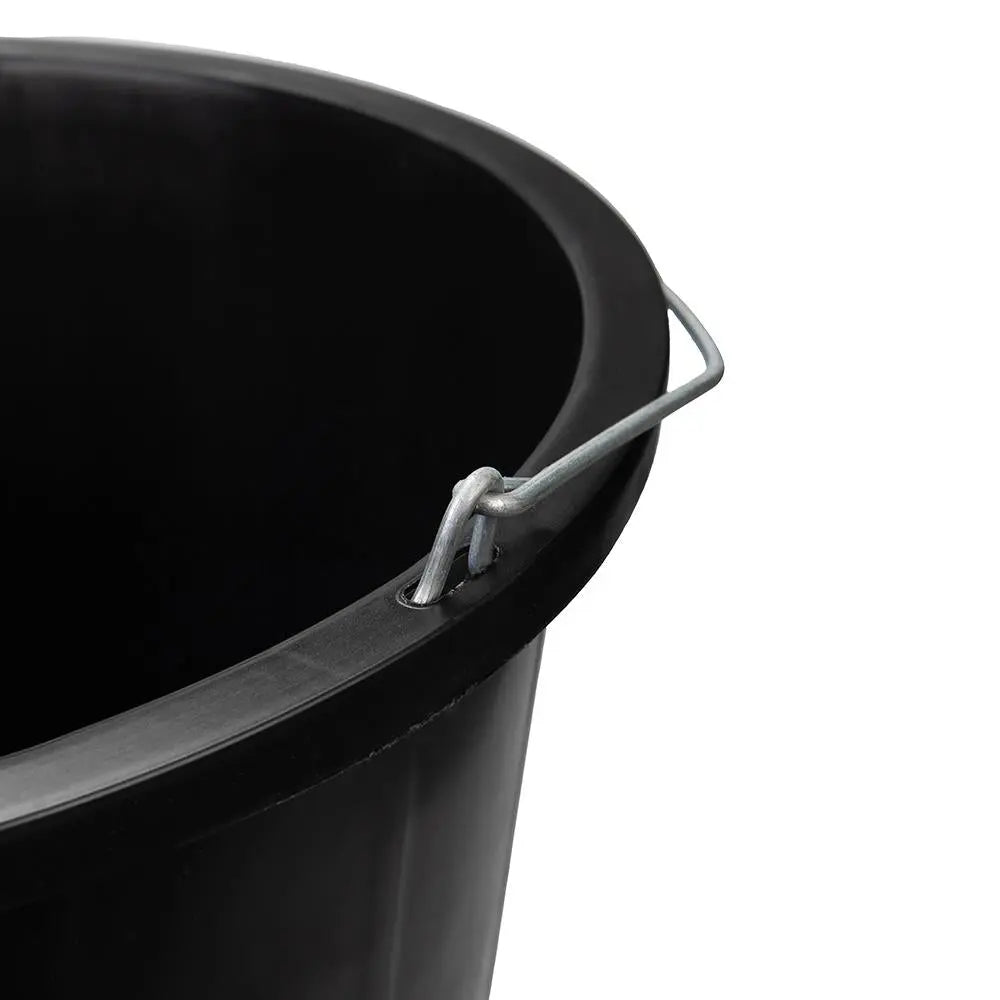 Silverline Heavy Duty Builders Bucket Black 15Ltr 999406  White Rose Tools