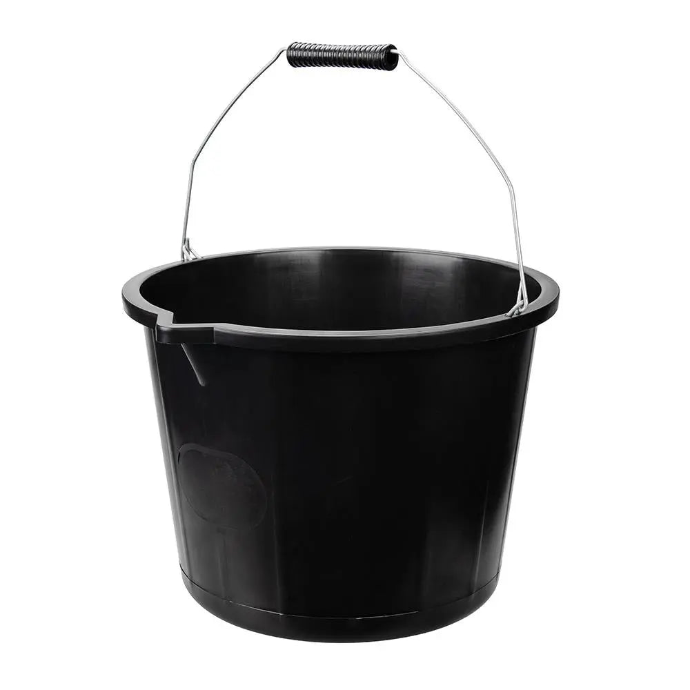 Silverline Heavy Duty Builders Bucket Black 15Ltr 999406  White Rose Tools