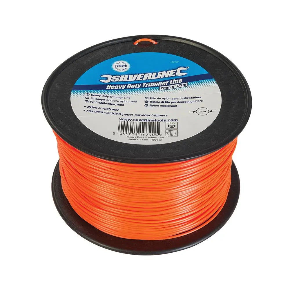 Silverline Heavy Duty Trimmer Line 2mm x 377m 427692  White Rose Tools
