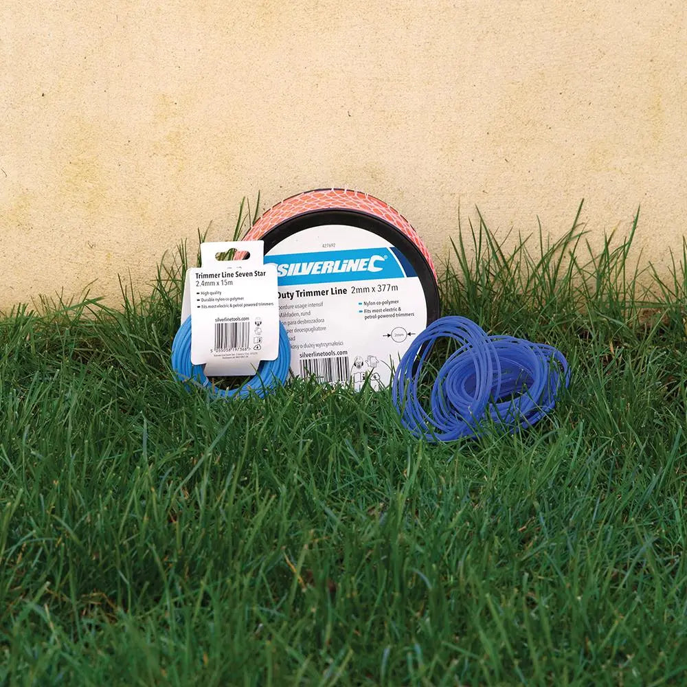Silverline Heavy Duty Trimmer Line 2mm x 377m 427692  White Rose Tools