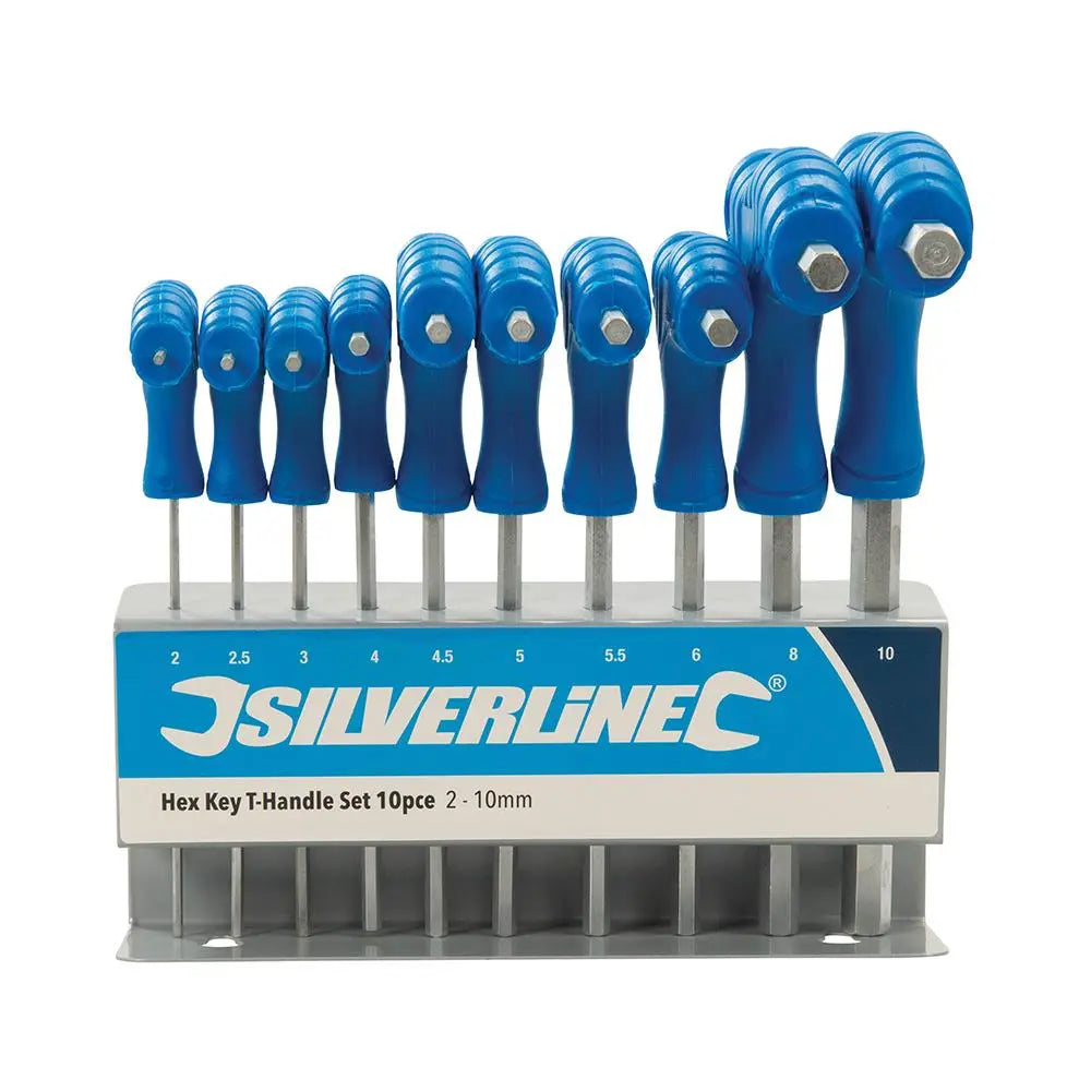 Silverline Hex Key T-Handle Set 10 Piece 2-10mm 