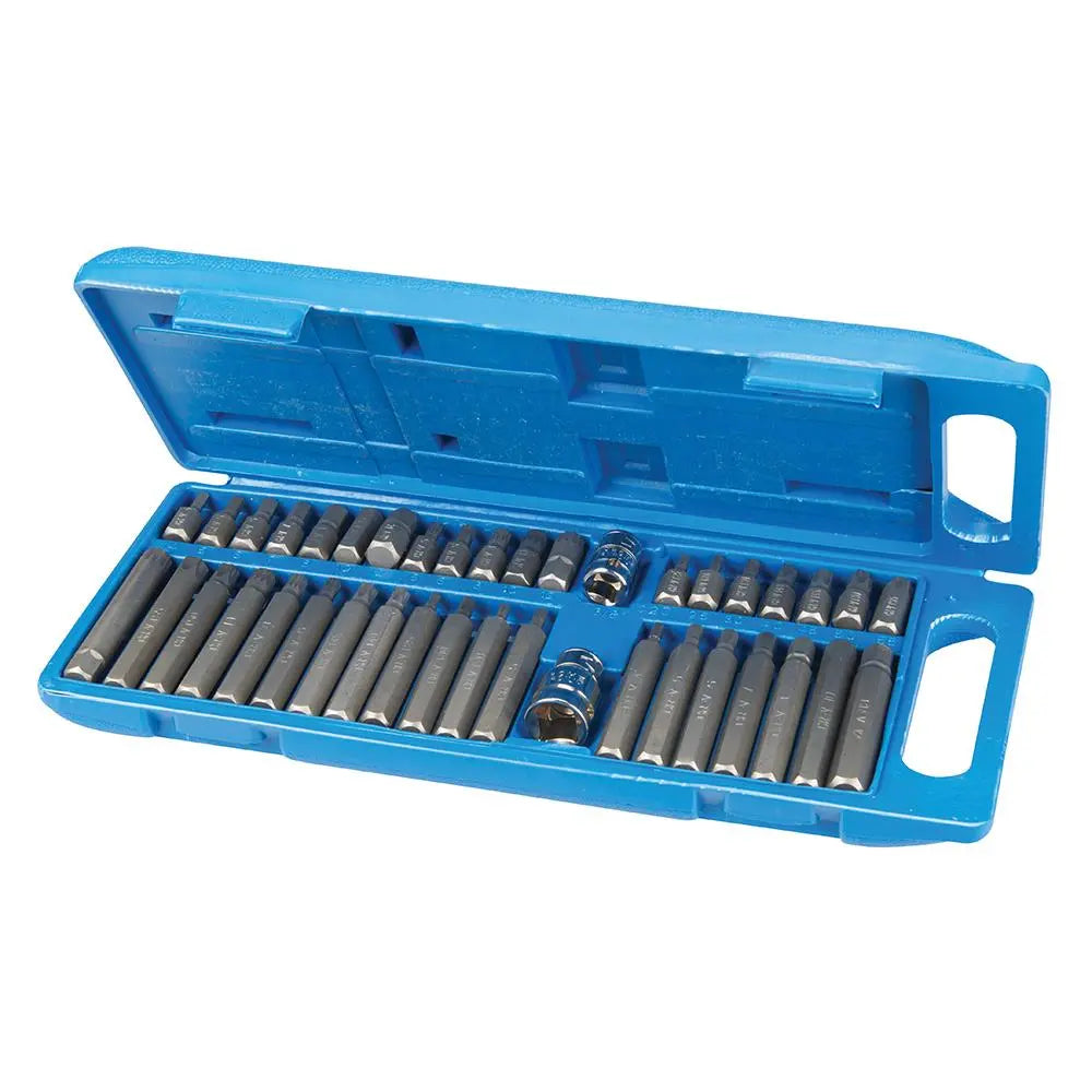 Silverline Hex, T20 - T55 & Spline Bit Set 40pce 881641  White Rose Tools