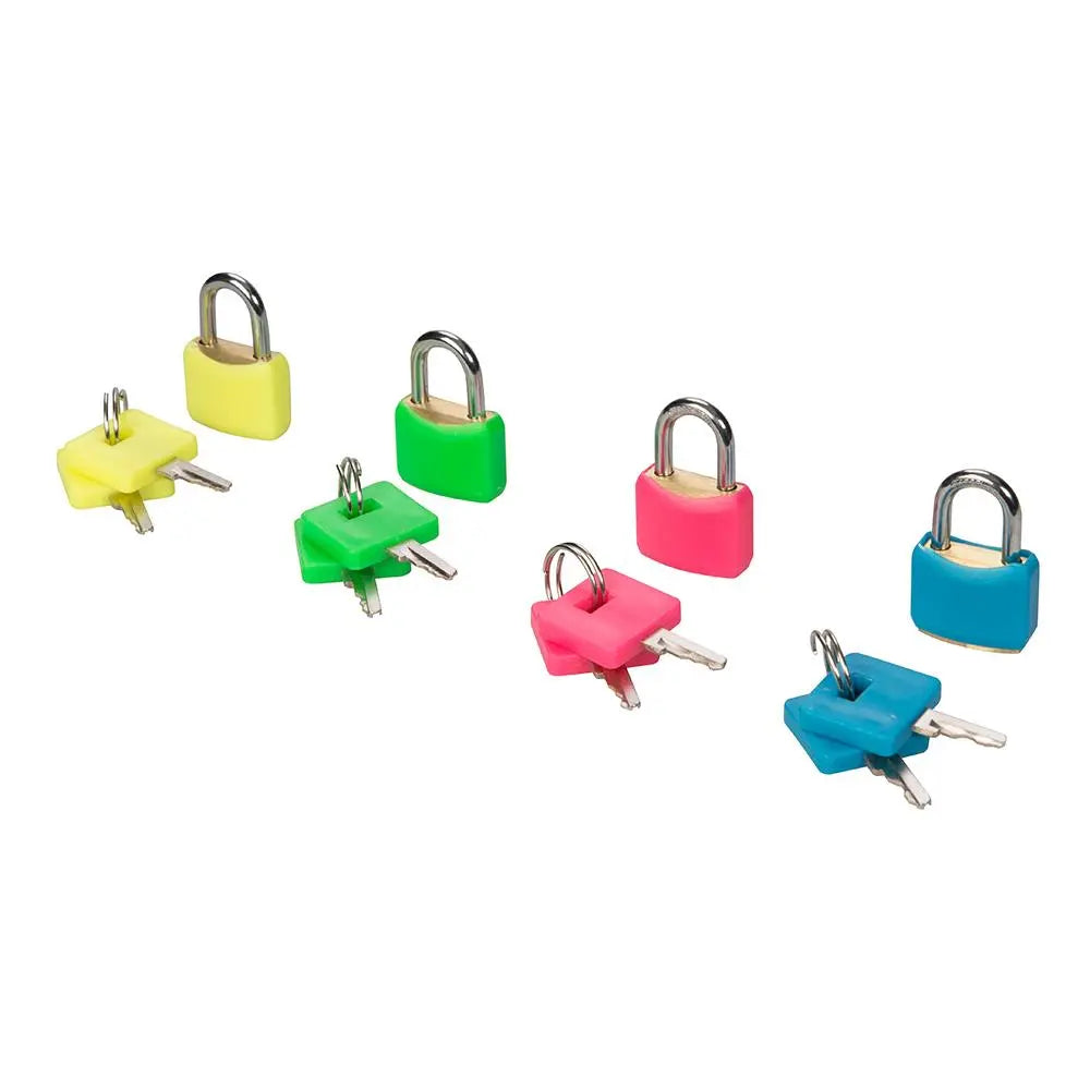 Silverline Hi-Vis Brass Padlocks Set 4pce 20mm 282715  White Rose Tools