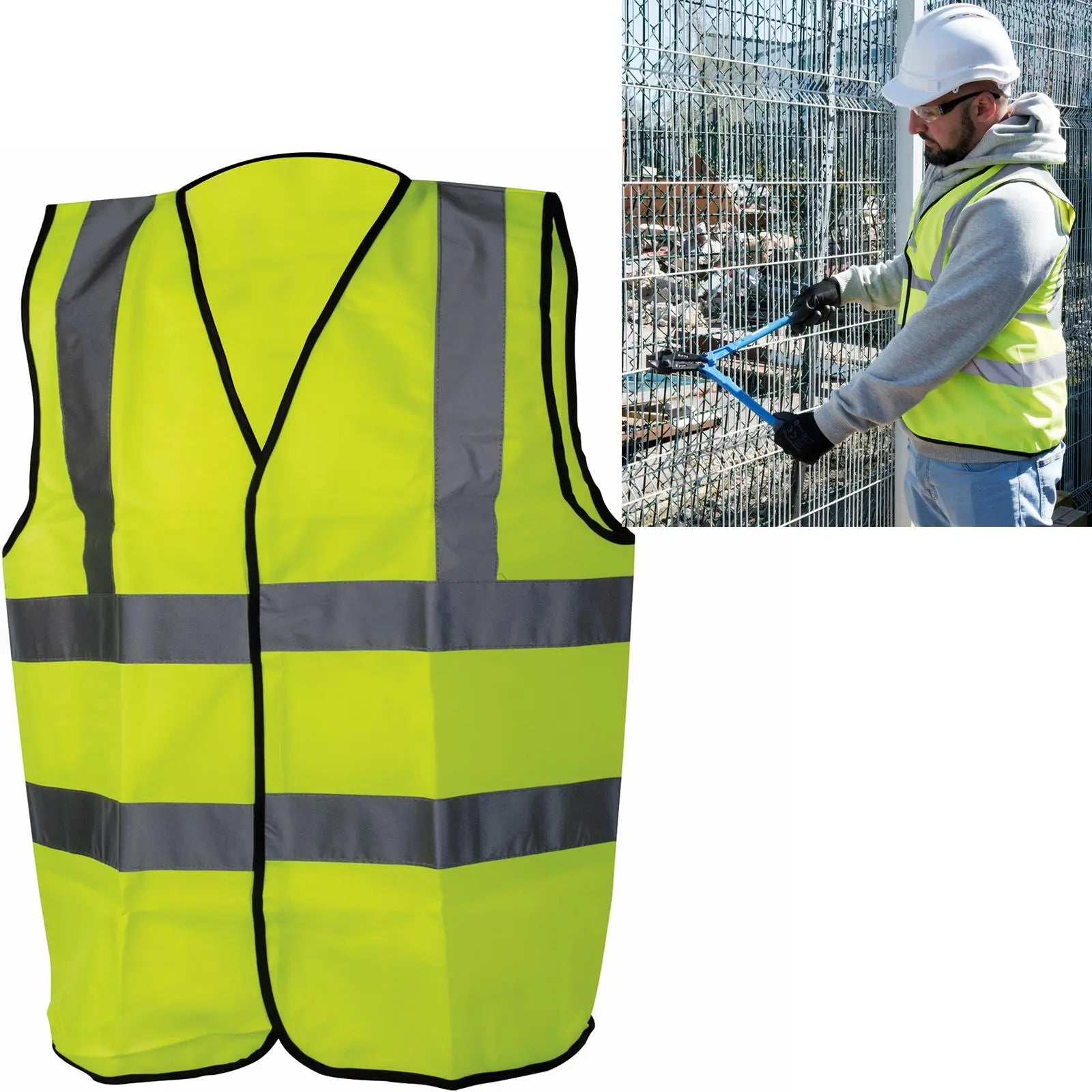 Silverline Hi-Vis Waistcoat Class 2 Size L 108-116cm (42-46") 