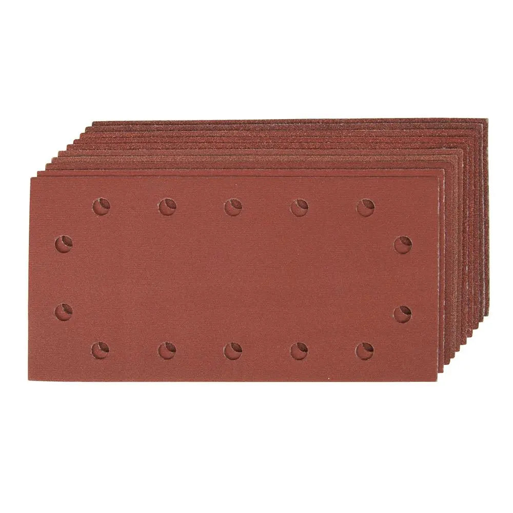 Silverline Hook & Loop 1/2 Sheets Punched 10pce 2 x 60, 3 80, 120, 240G 538991  White Rose Tools