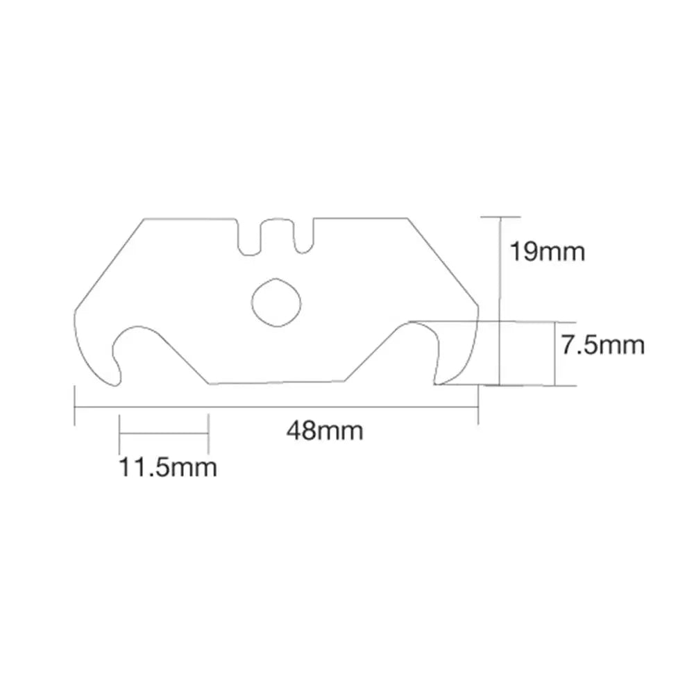 Silverline Hooked Utility Blades 10pk 0.6mm 282409  White Rose Tools