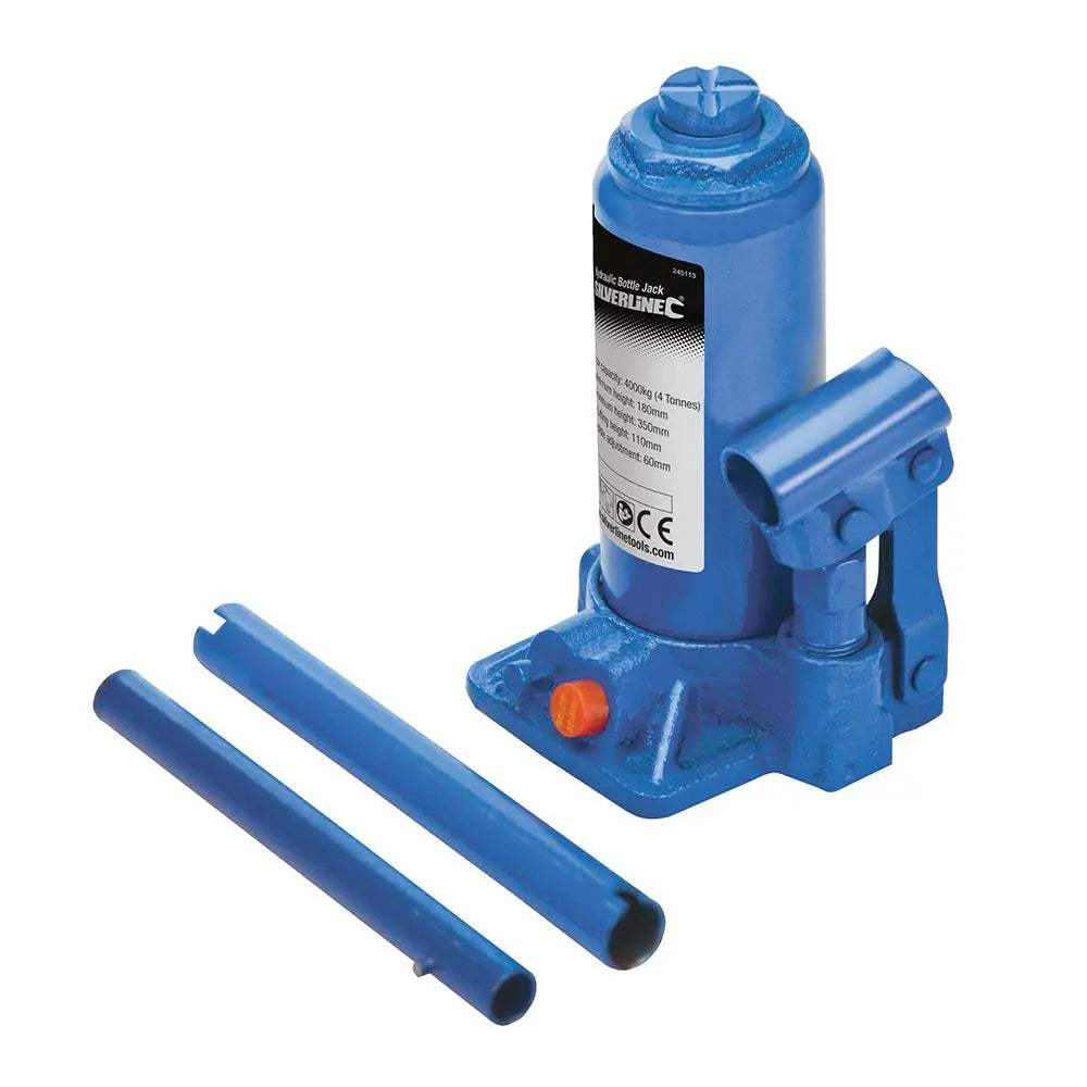 Silverline Hydraulic Bottle Jack 4 Tonne 245113  White Rose Tools