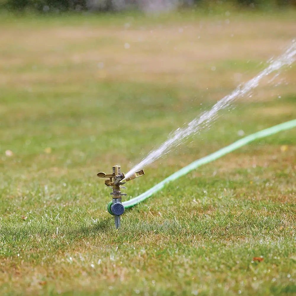 Silverline Impulse Garden Sprinkler Lawn Water Spray Hose Spiked Adjustable 