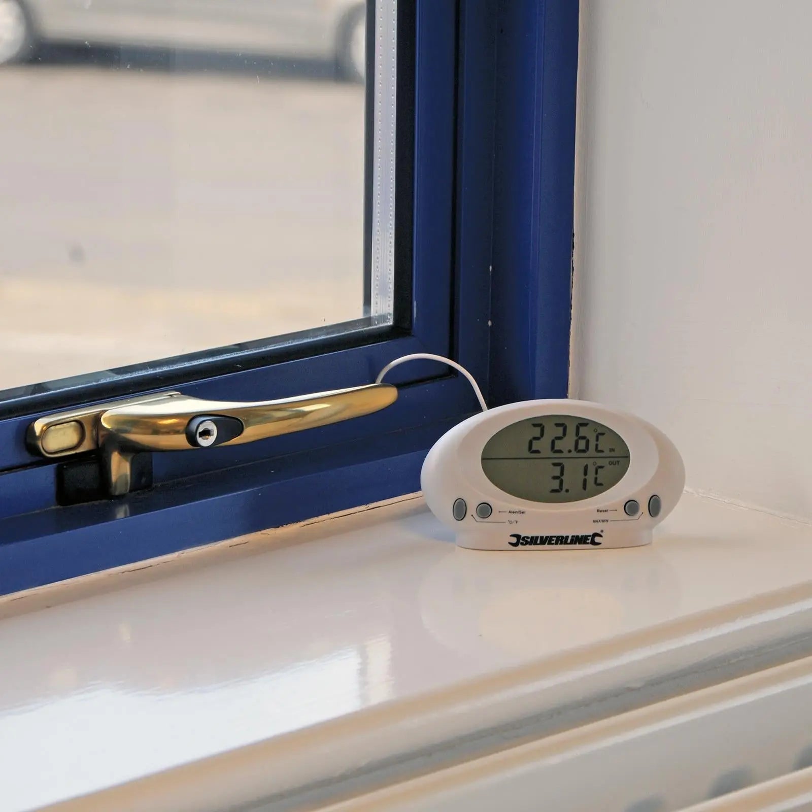 Silverline Indoor/Outdoor Digital Thermometer Temperature Kitchen Probe Sensor 