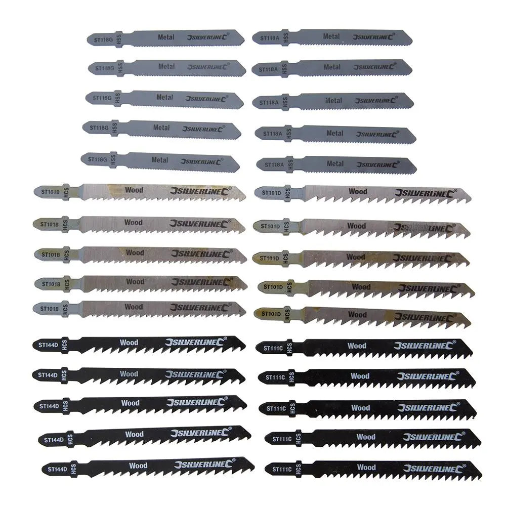 Silverline Jigsaw Blade Set 30pce Wood/Metal 234184  White Rose Tools