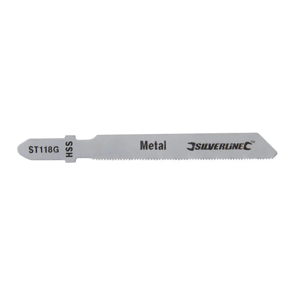 Silverline Jigsaw Blades for Metal 5pk ST118G 234320  White Rose Tools