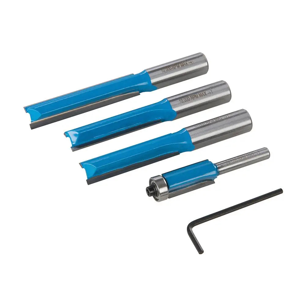 Silverline Kitchen Router Bit Set 4pce 1/2" / 1/4" 719769  White Rose Tools