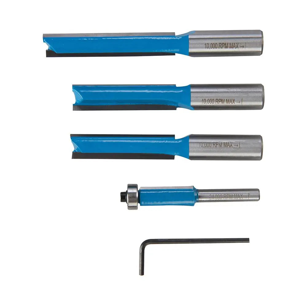 Silverline Kitchen Router Bit Set 4pce 1/2" / 1/4" 719769  White Rose Tools