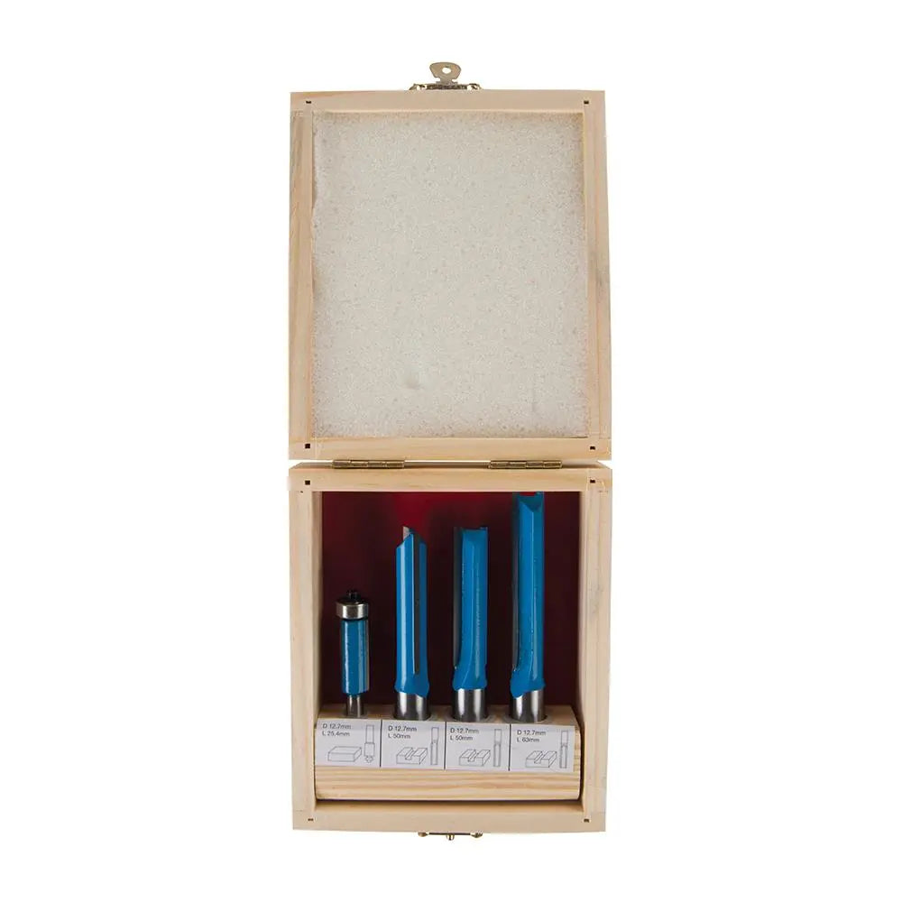 Silverline Kitchen Router Bit Set 4pce 1/2" / 1/4" 719769  White Rose Tools