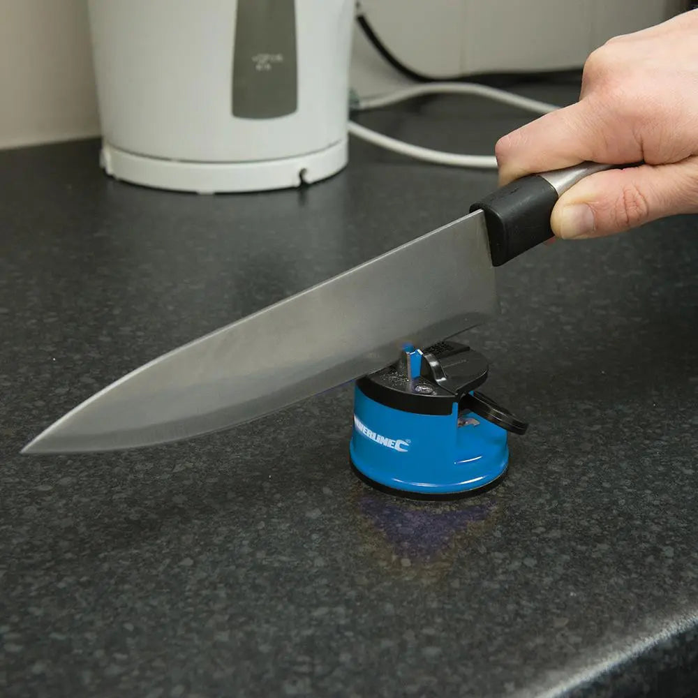 Silverline Knife Sharpener with Suction Base 60 x 65 60mm 270466  White Rose Tools