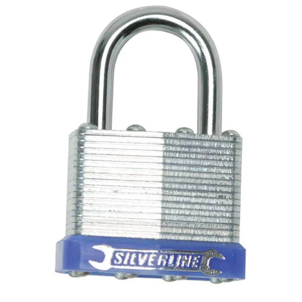 Silverline Laminated Padlock 40mm 224515  White Rose Tools