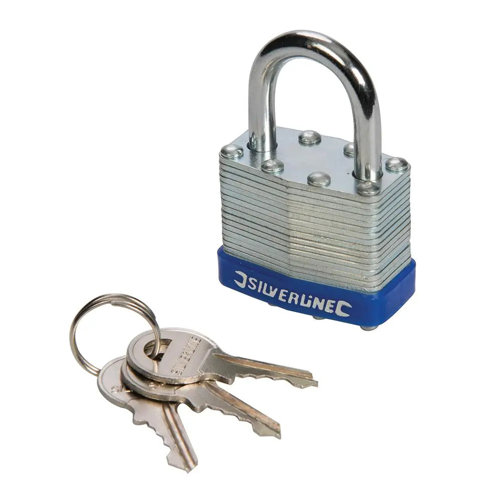 Silverline Laminated Padlock 50mm 704400  White Rose Tools