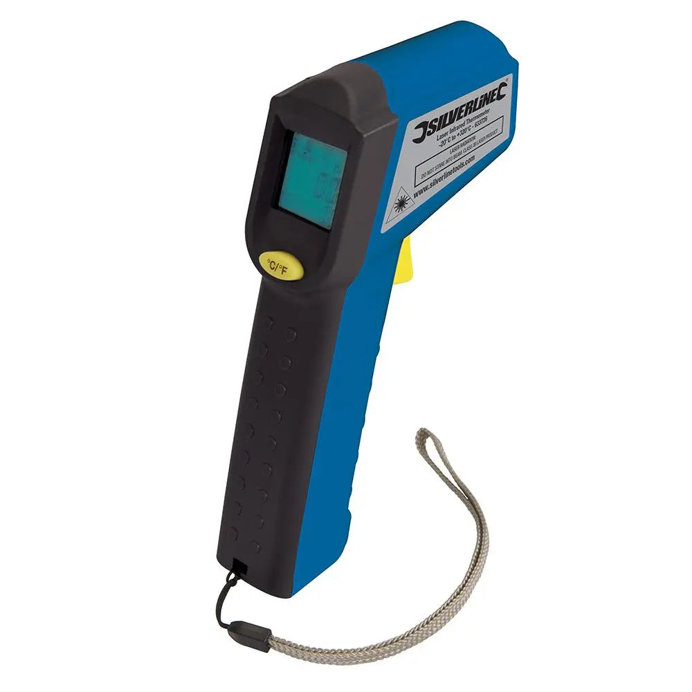 Silverline Laser Infrared Thermometer -38°C to +520°C 633726  White Rose Tools
