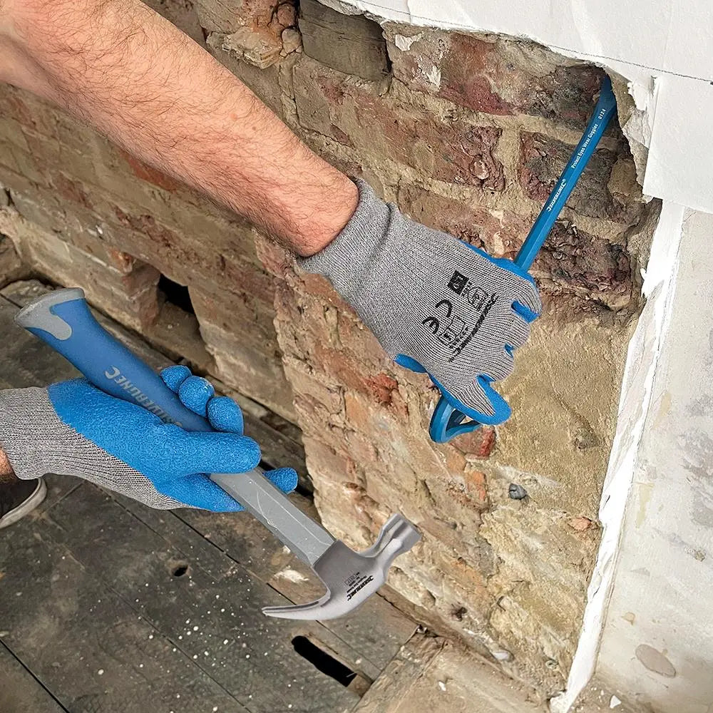 Silverline Latex Builders Glove Heavy Duty Work Safety Garden Construction  White Rose Tools