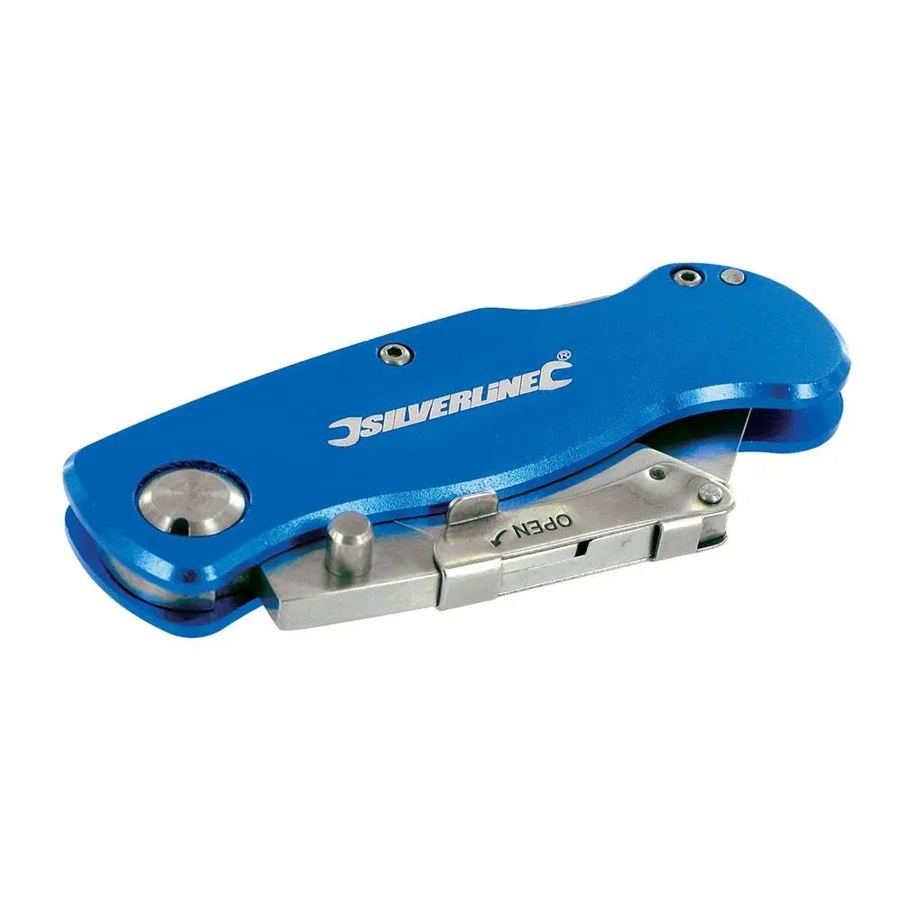 Silverline Lock Knife & 10 Blades 90mm 290192  White Rose Tools