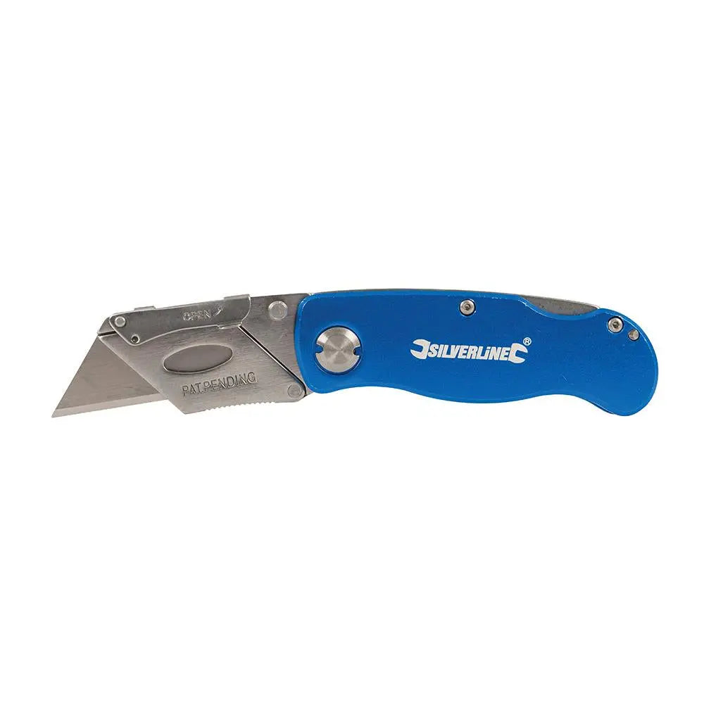Silverline Lock Knife & 10 Blades 90mm 290192  White Rose Tools