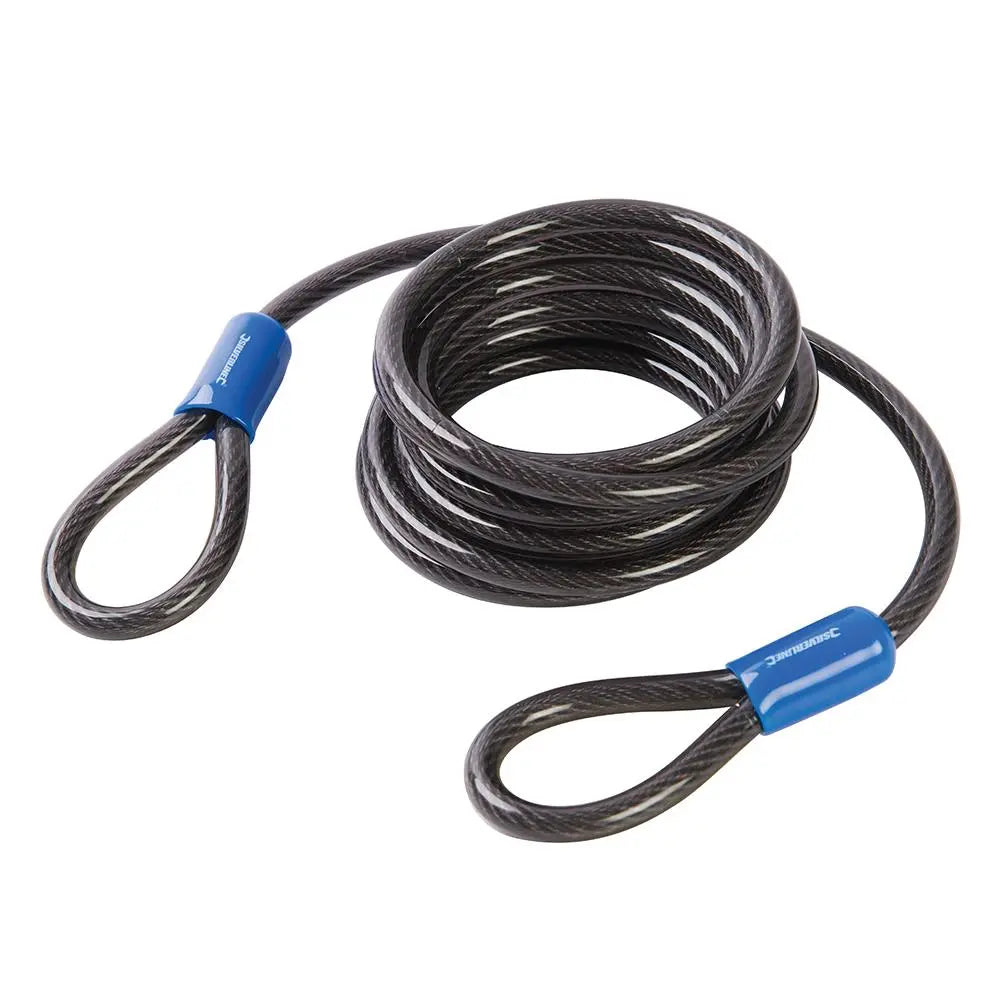 Silverline Looped Steel Security Cable 2.5m x 8mm 647706  White Rose Tools