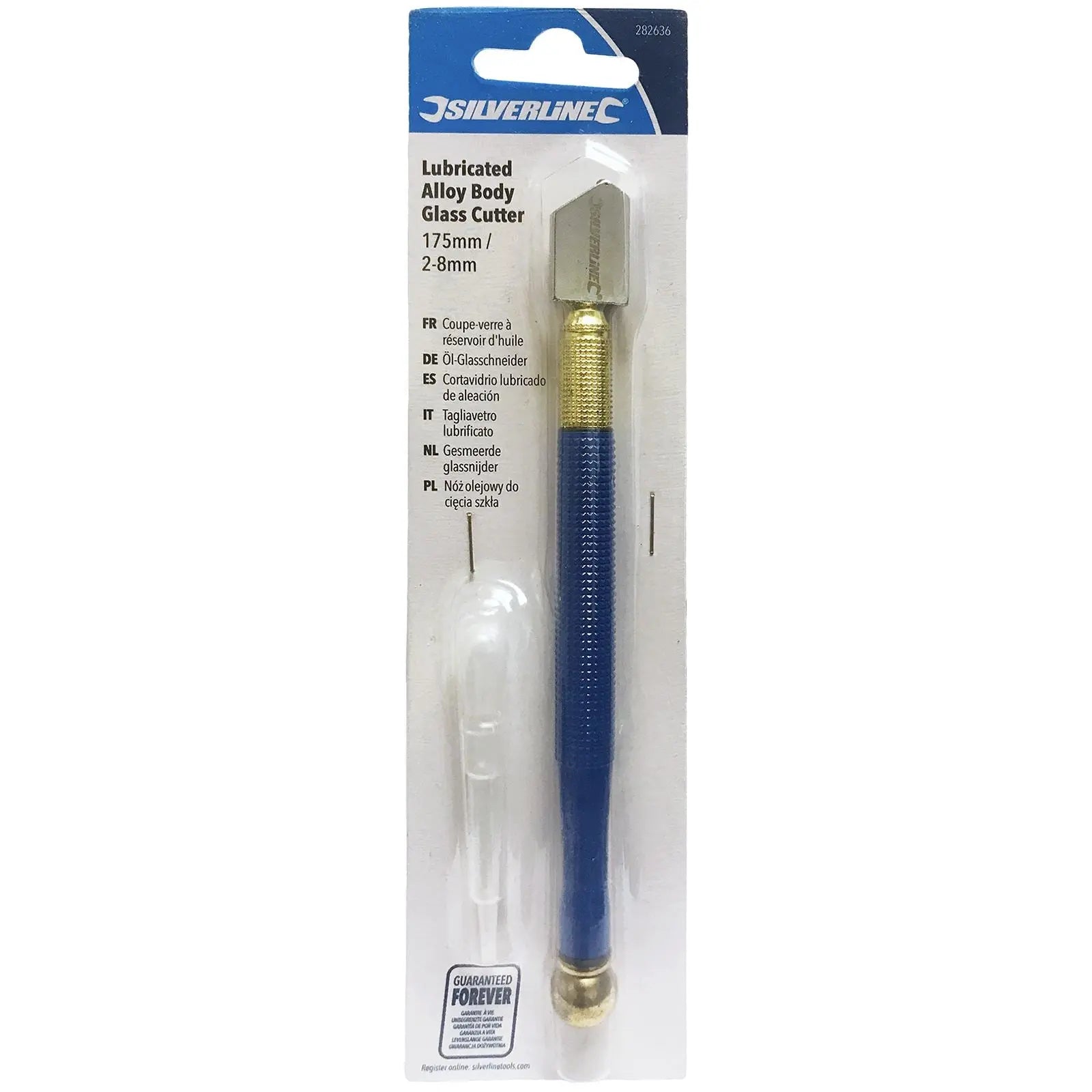 Silverline Lubricated Glass Cutter Oil Reservoir Tungsten Carbide Mirror 
