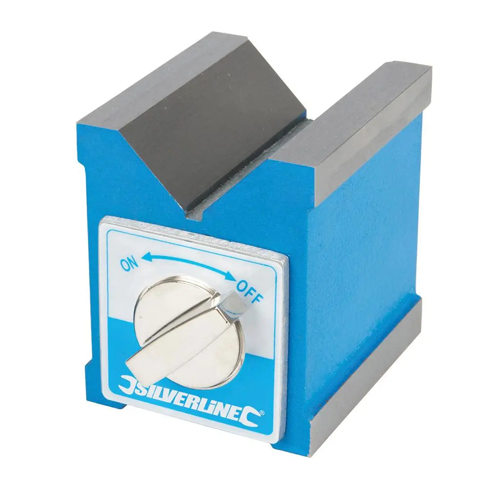 Silverline Magnetic V-Block 70 x 60 70mm 244994  White Rose Tools