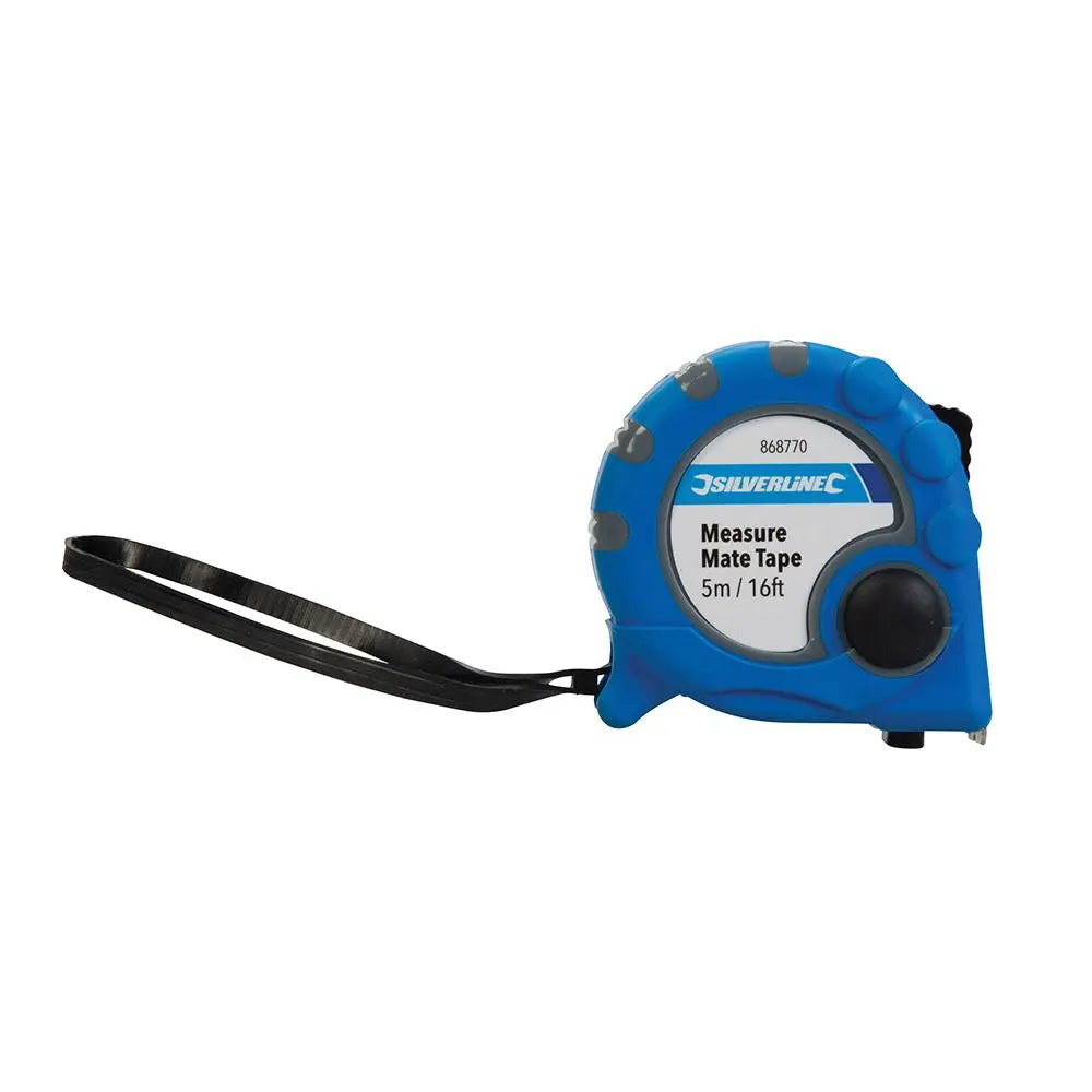 Silverline Measure Mate Tape 5m / 16ft x 19mm 868770  White Rose Tools