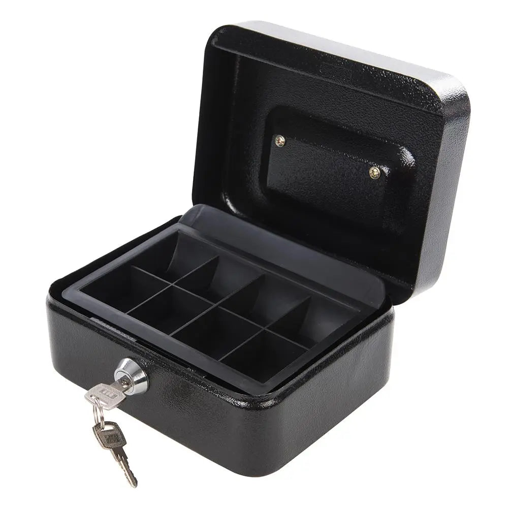 Silverline Metal Cash & Valuables Box Keyed 165 x 128 80mm 795764  White Rose Tools