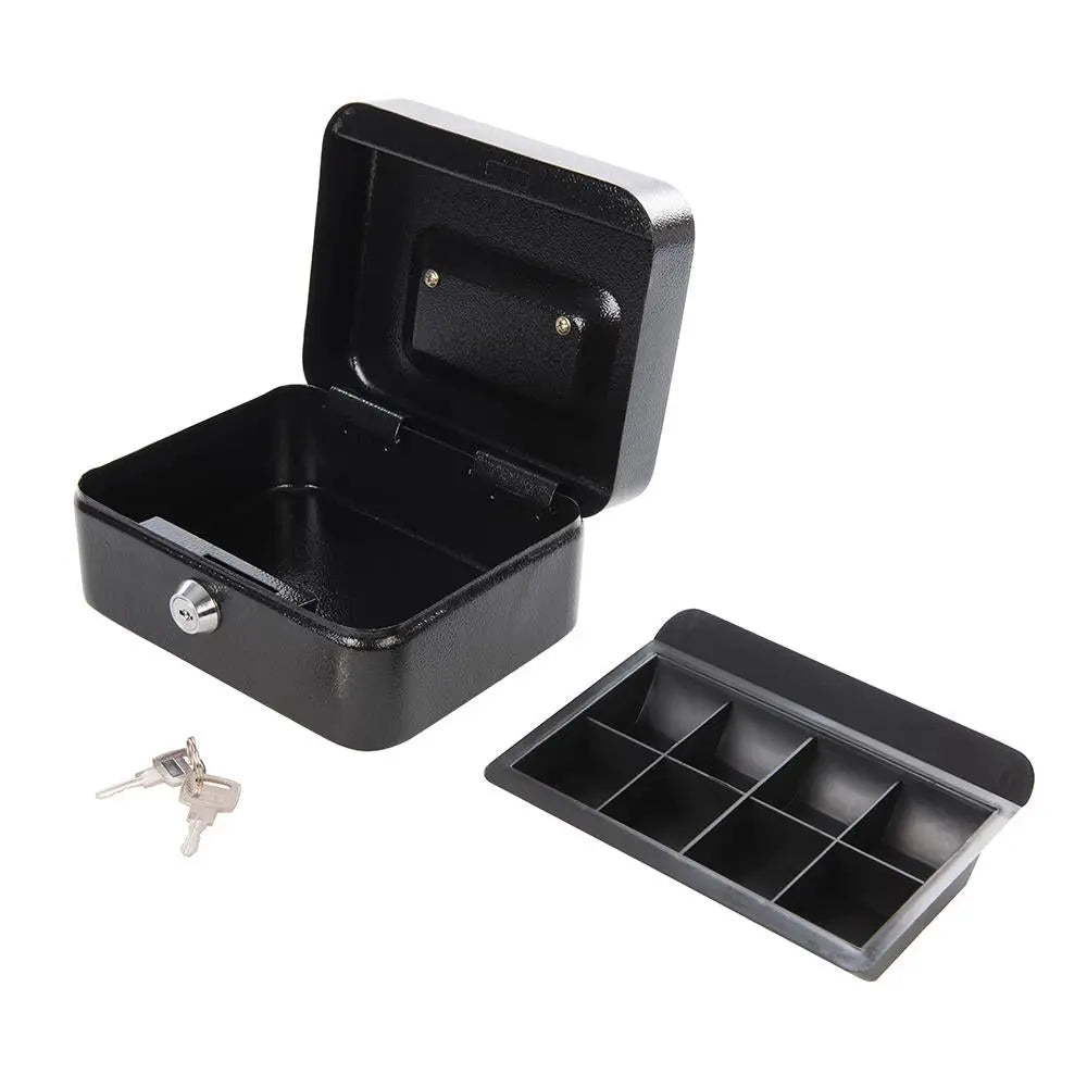 Silverline Metal Cash & Valuables Box Keyed 165 x 128 80mm 795764  White Rose Tools