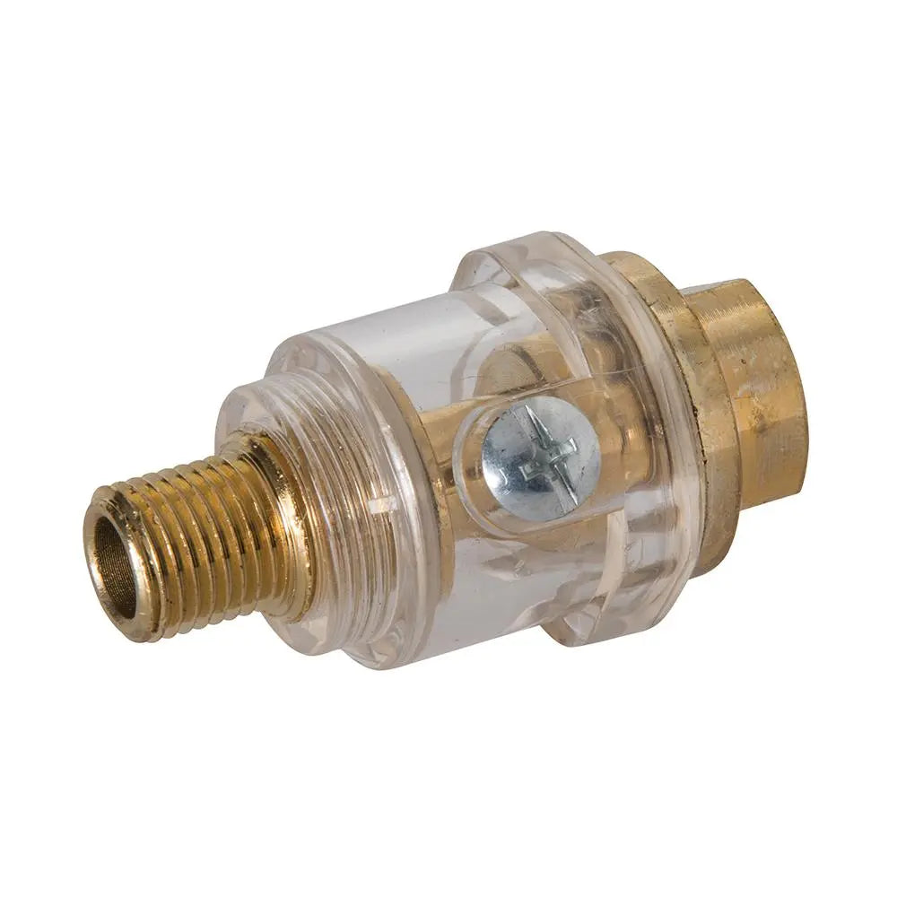 Silverline Mini In Line Oiler Lubricator 1/4" BSP Male & Female Brass Air 